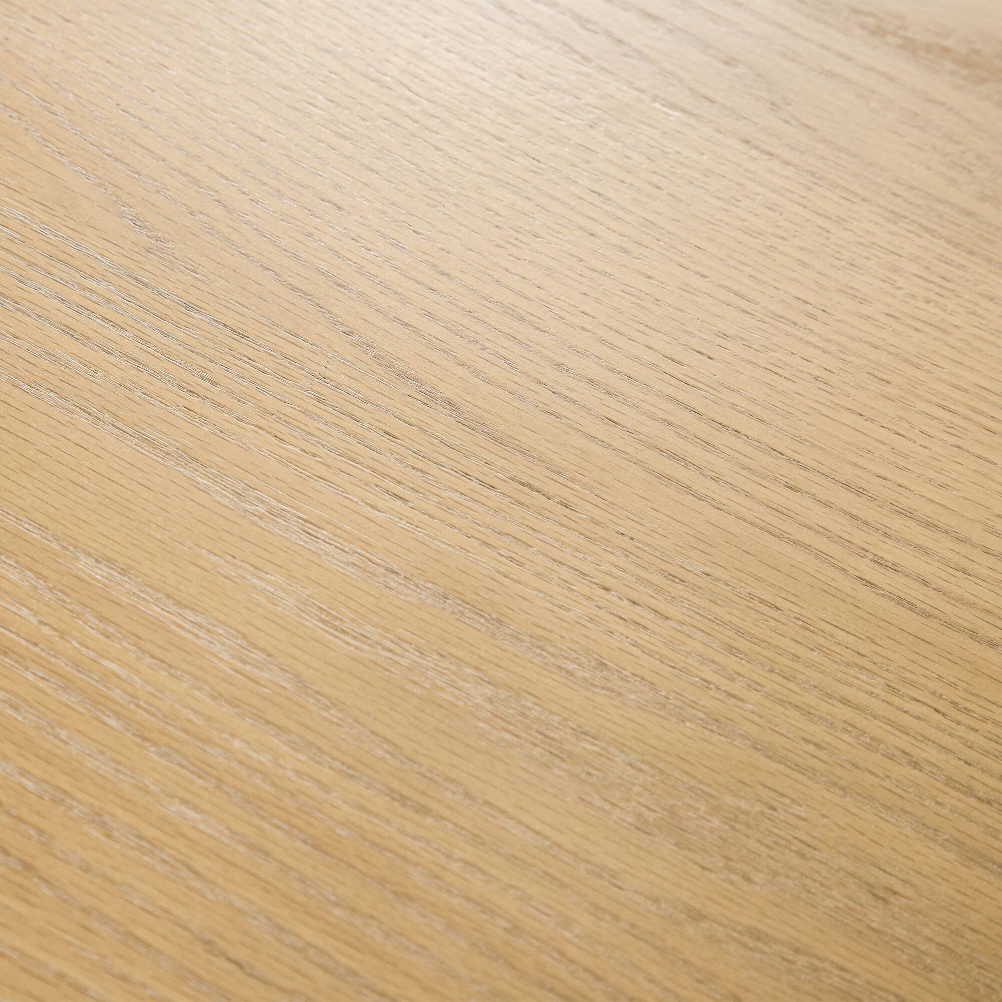 Alt View 2. PexFix - Solid Oak Farmhouse Dining Table for 4, 46" Minimalist Round Kitchen Table with 3-Leg Base - Natural.