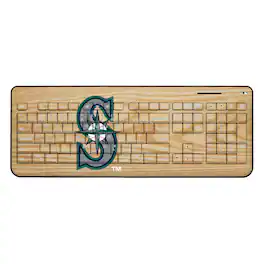 Keyscaper - Seattle Mariners Wood Print Wireless USB Keyboard - Multicolor