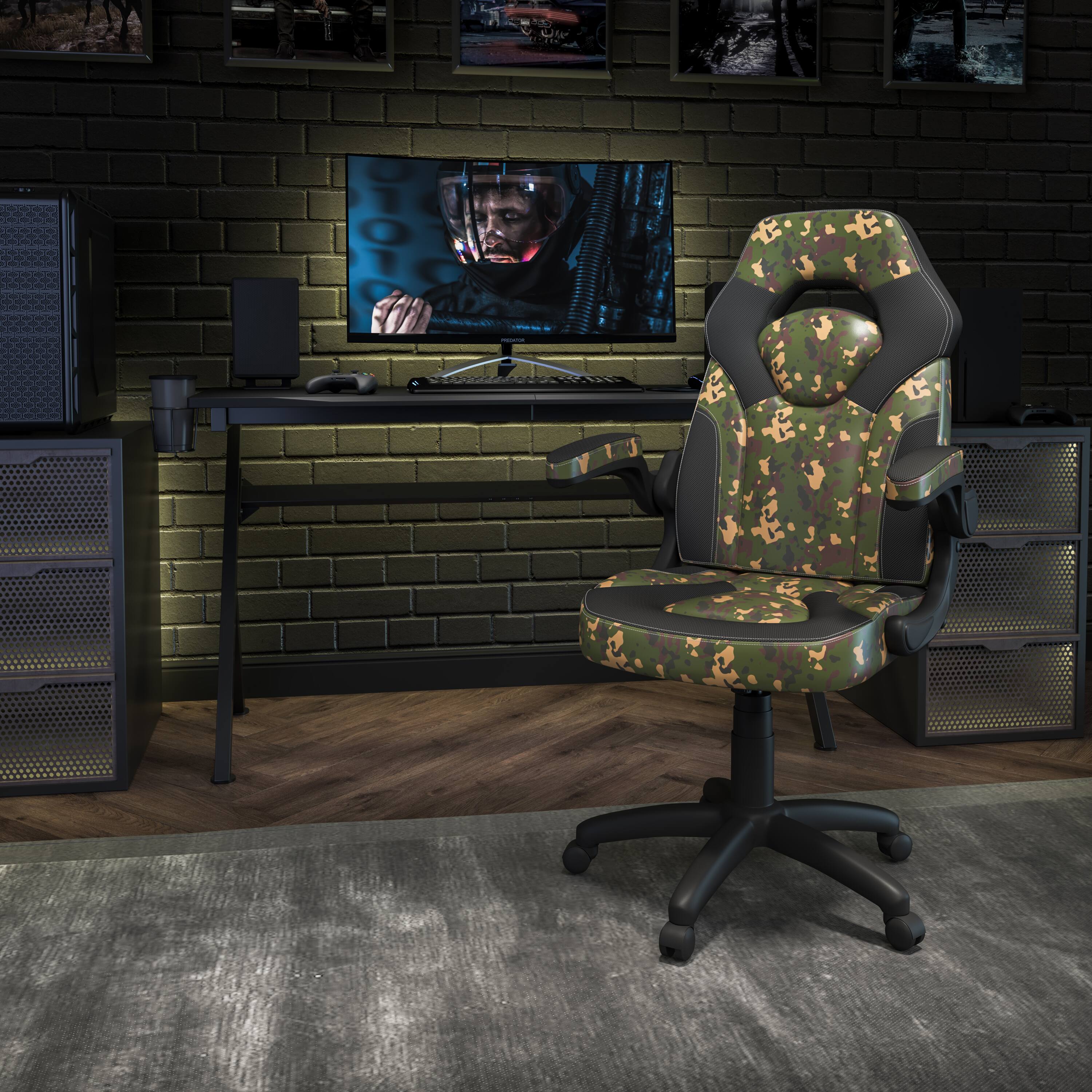 Alt View 1. Emma + Oliver - Z100 Gaming Chair Racing Office Ergonomic Computer PC Adjustable Swivel Chair - Camouflage.