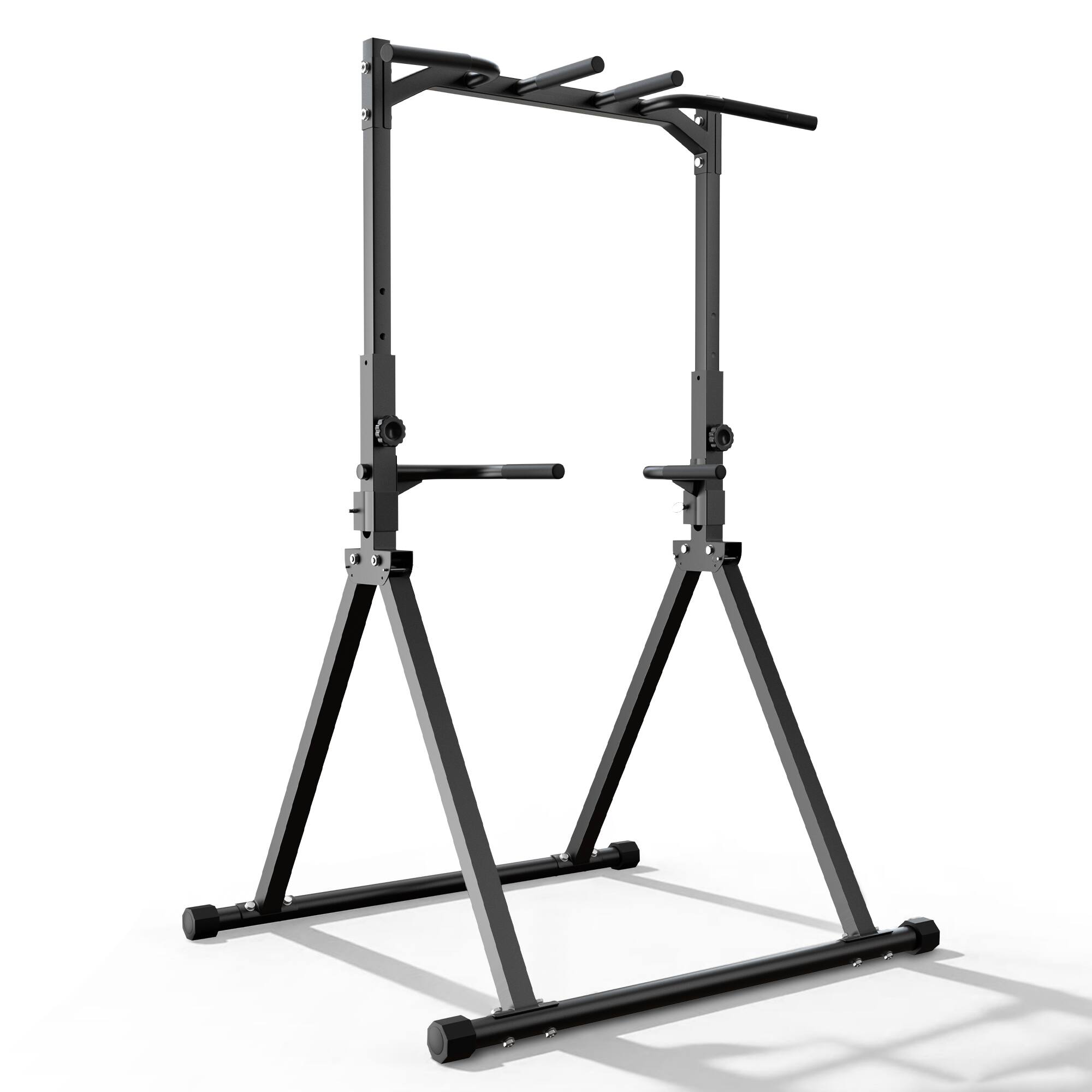 Angle. KERDOM - Foldable Pull Up Station Pull Up Bar For Home Gym, Power Tower Strength Training Space Saving Anti Slip, 300lbs Capacity - Black.