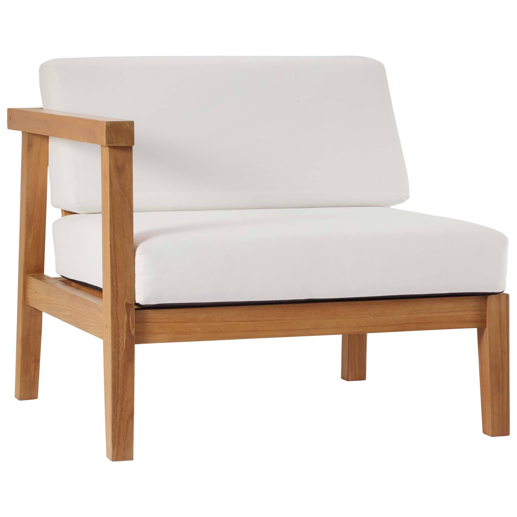 Alt View 2. Modway - Bayport Outdoor Patio Teak Wood 2-Seater Loveseat by Modway - Natural White.