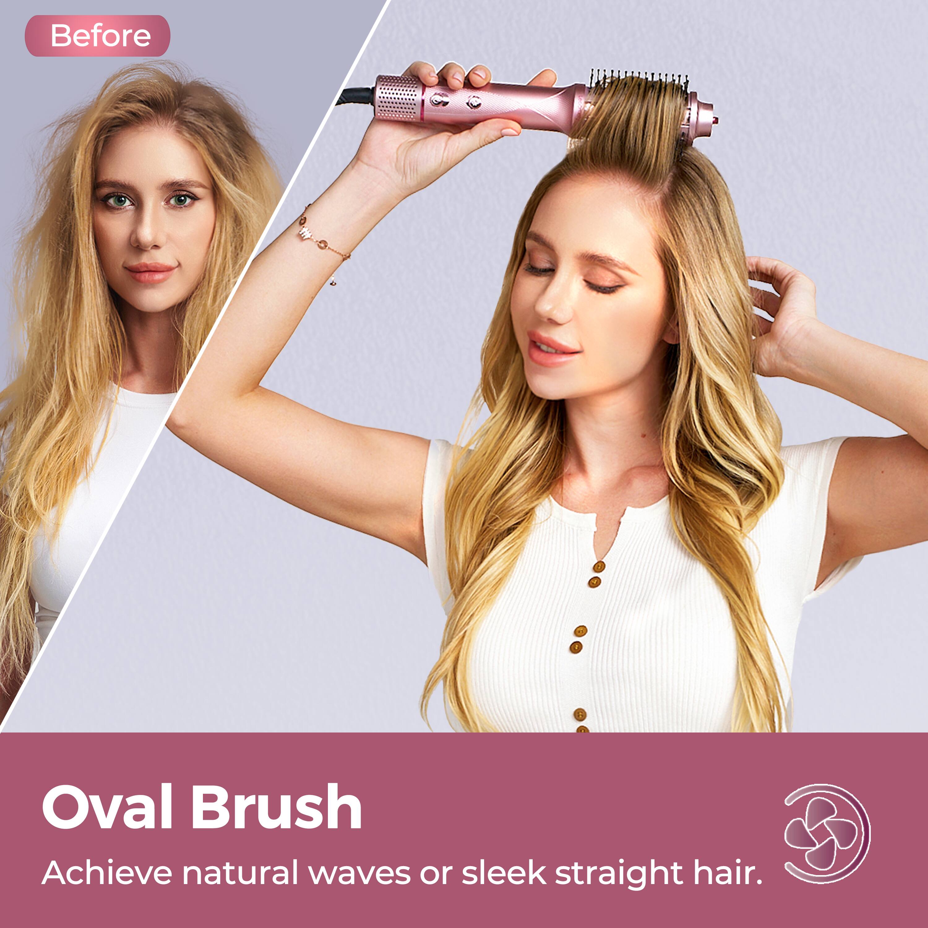 Before Oval Brush  
Achieve natural waves or sleek straight hair.