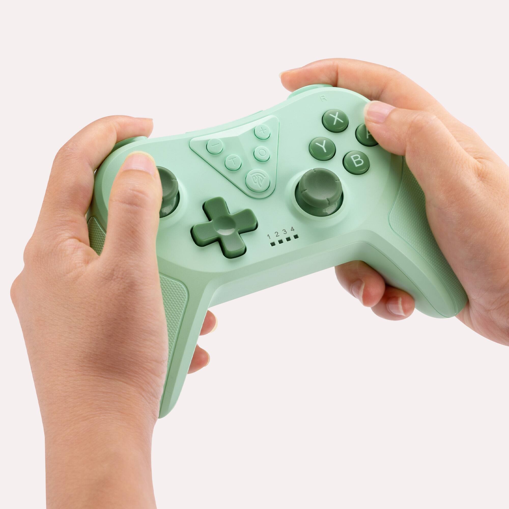 Alt View 4. EasySMX - EasySMX T37 Wireless Switch Controller, Pro Gamepad for Switch/Lite/OLED with Joystick, Dual Turbo Vibration - Green.