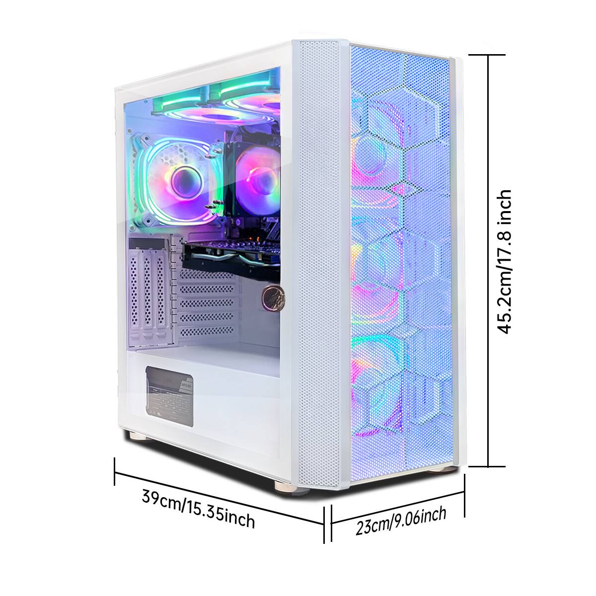 45.2cm/17.8 inch  
39cm/15.35 inch  
23cm/9.06 inch