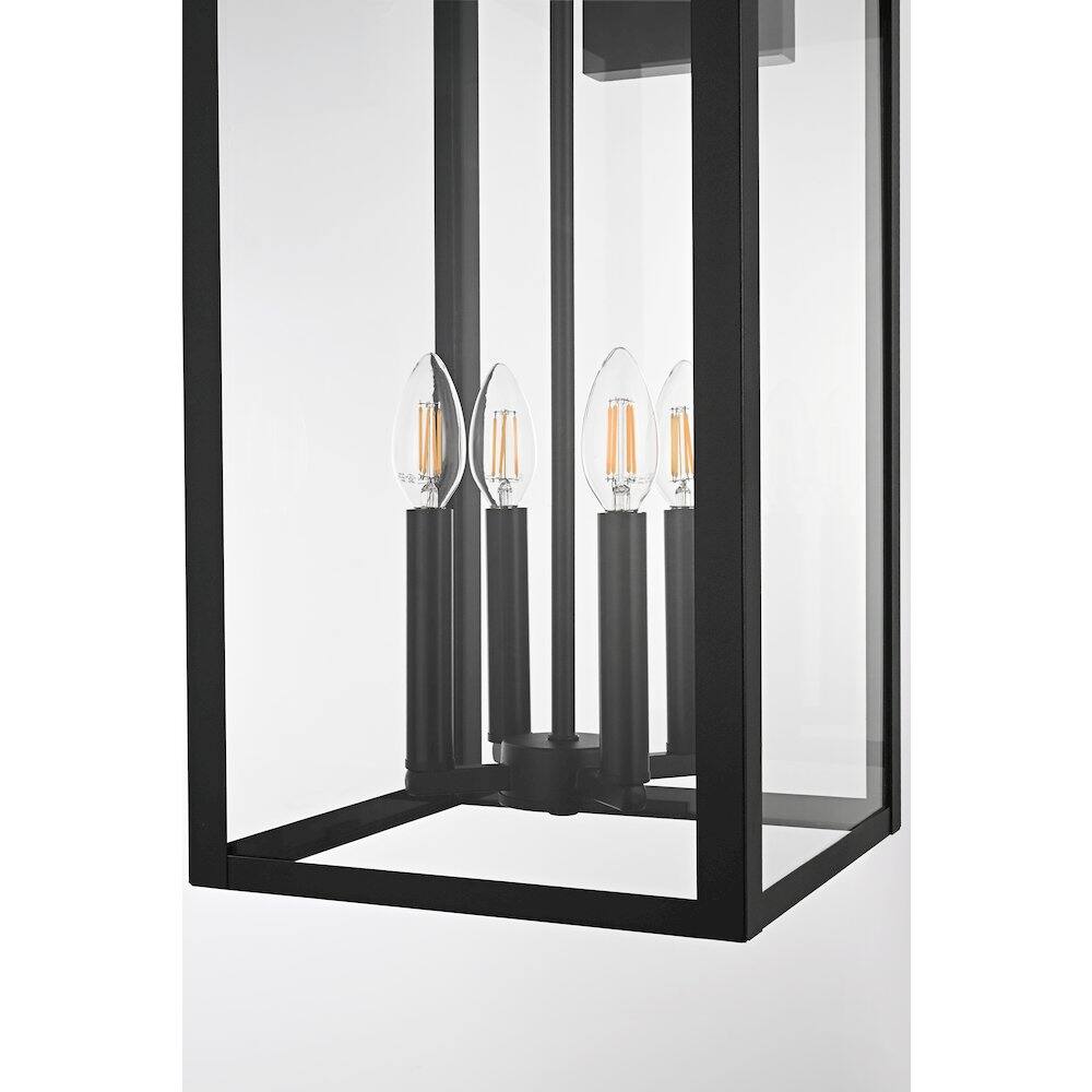 Alt View 2. Elegant Lighting - Carisle 12 Inch Outdoor Wall Sconce In Black - Black.