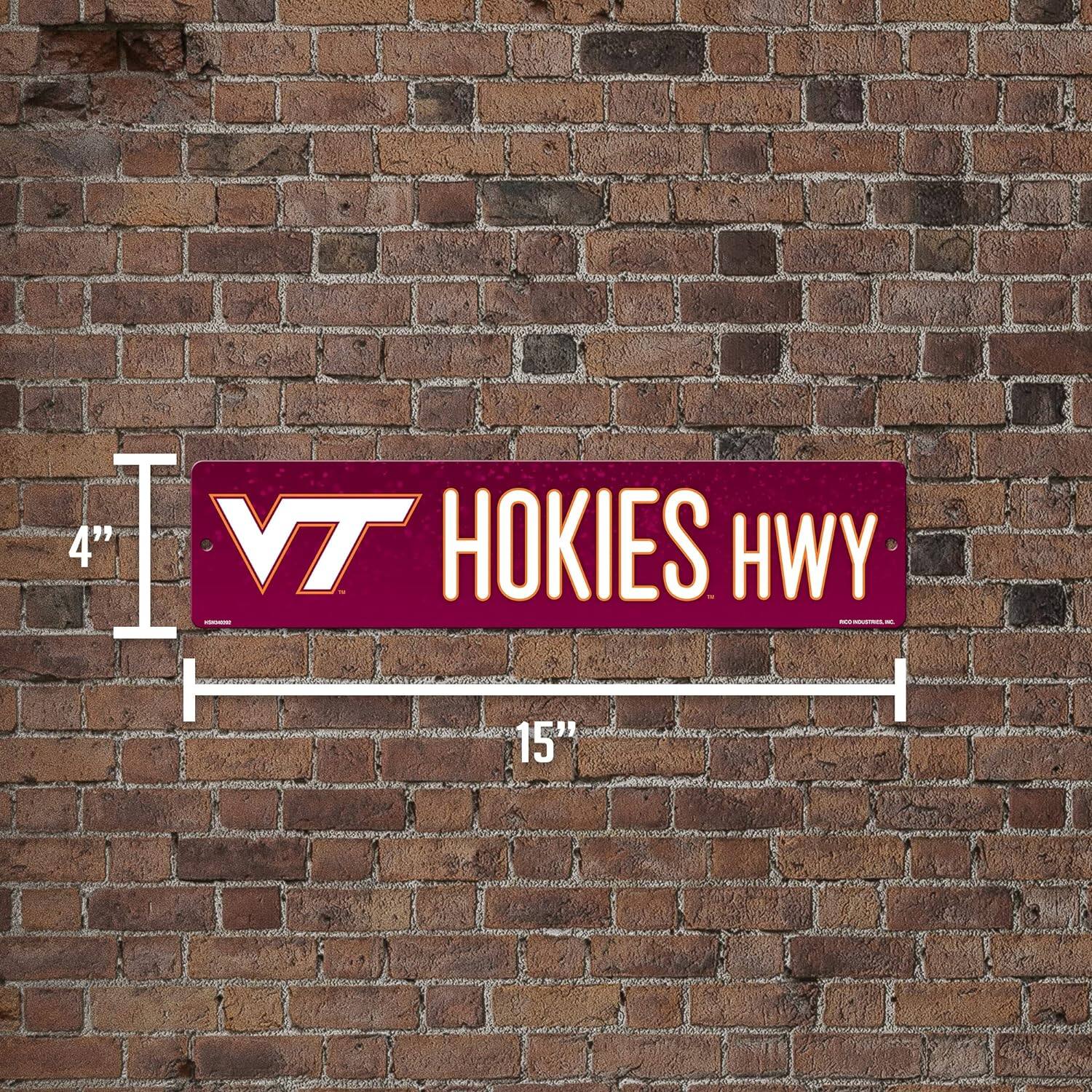 4" I VT HOKIES HWY 15"