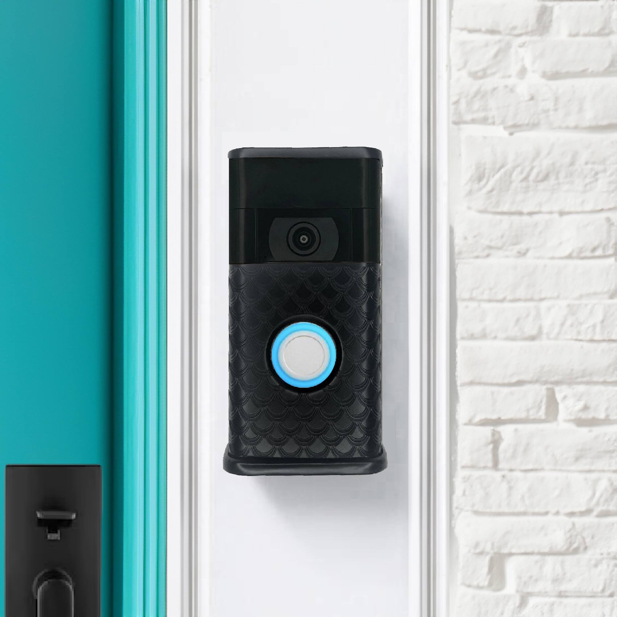 Alt View 3. Michael Healy - Scales Video Doorbell Cover (Ring 2nd Gen) - Matte Black.