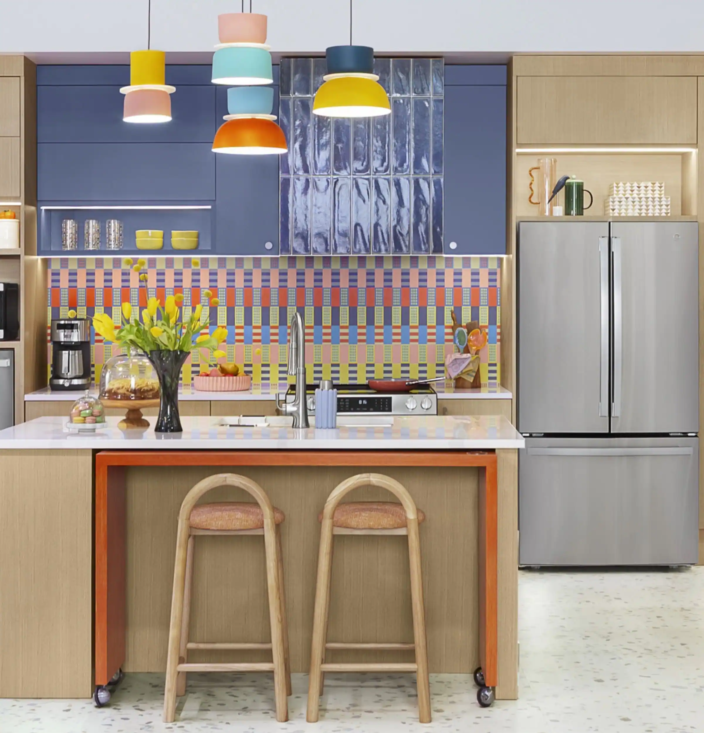 Alt View 22. GE - 21.9 Cu. Ft. French Door Counter Depth Refrigerator with Internal Water Dispenser - Stainless Steel.