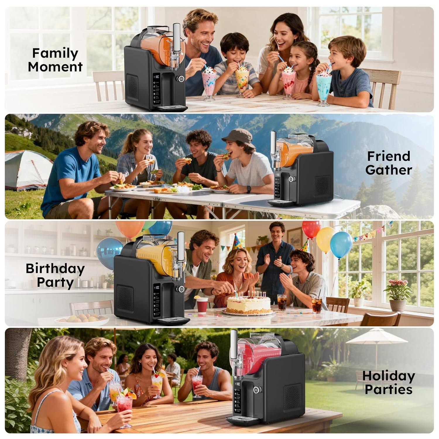 Family Moment  
Friend Gather  
Birthday Party  
Holiday Parties