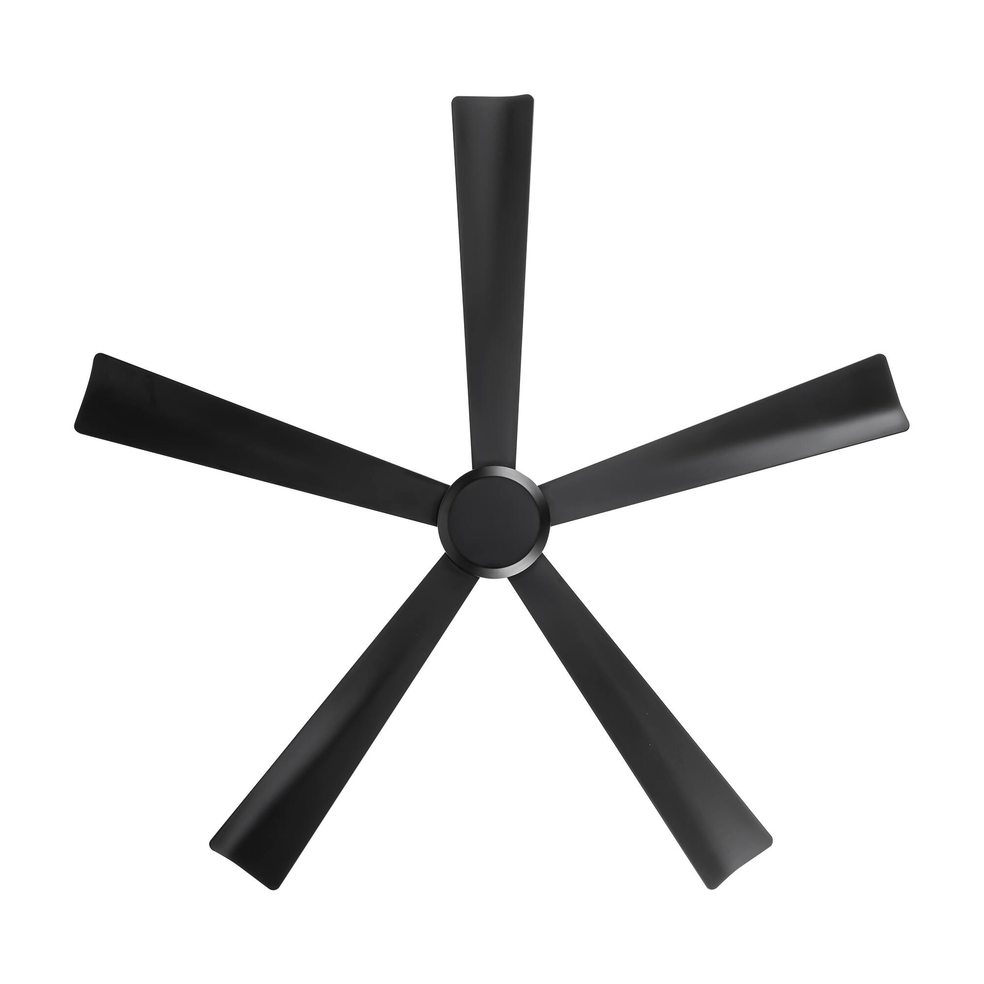 Alt View 9. Breezary - 52'' Modern Indoor Ceiling Fan without Light, 5 ABS Blades, 6-Speed Reversible DC Motor, Remote Control, 5-Inch Downrod - Black.