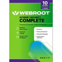 Webroot - Complete Internet Security + Antivirus Protection  (10 Devices) (2-Year Subscription) - Android, Apple iOS, Chrome, Mac OS, Windows - Front_Zoom