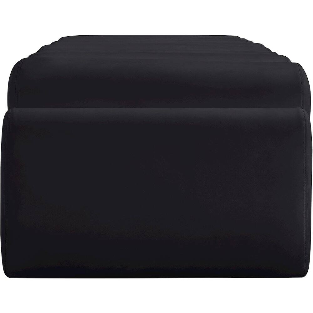 Alt View 3. Meridian Furniture - Rumble Black Vegan Leather Bench - Black.