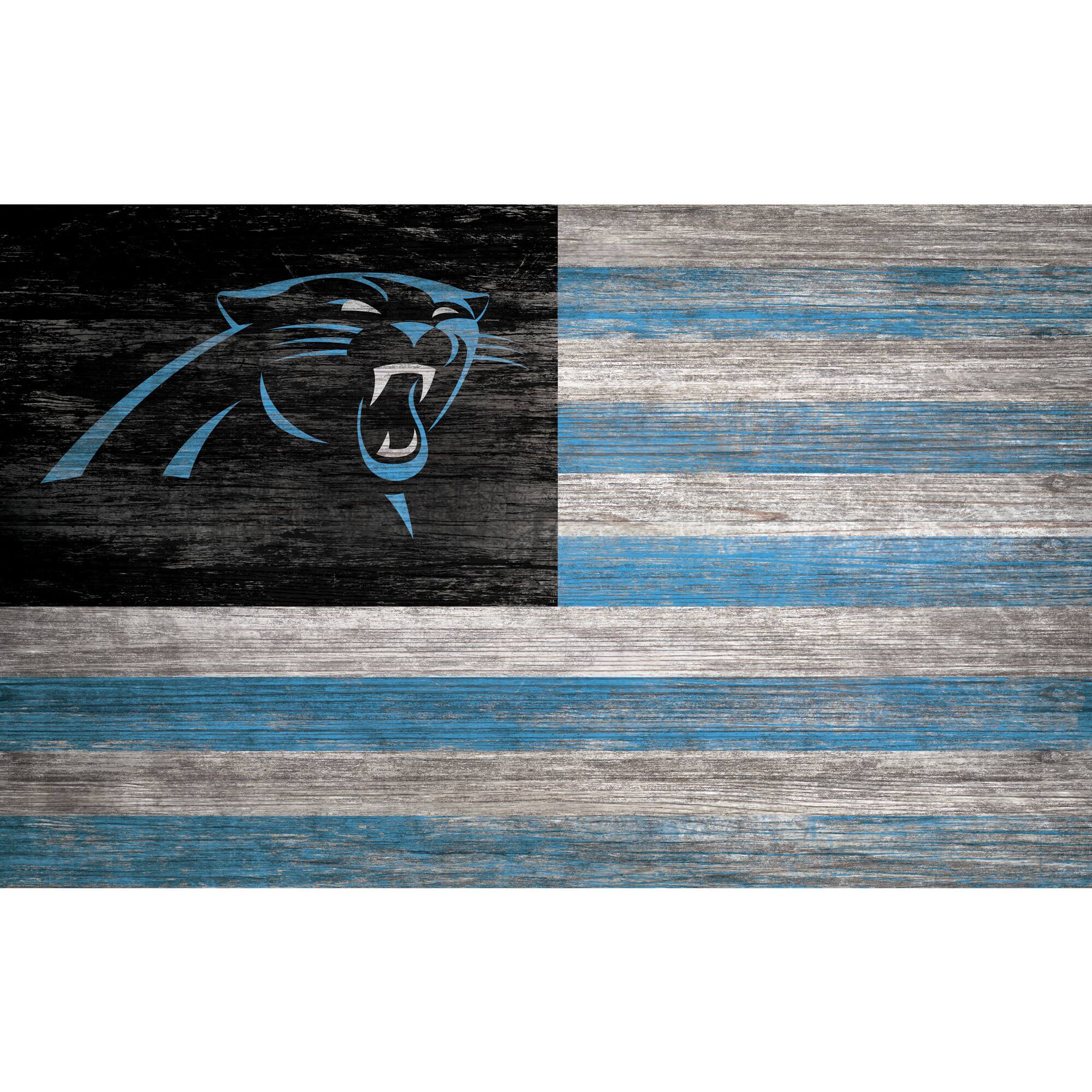 Fan Creations - Carolina Panthers 11'' x 19'' Distressed Flag Sign - Multicolor