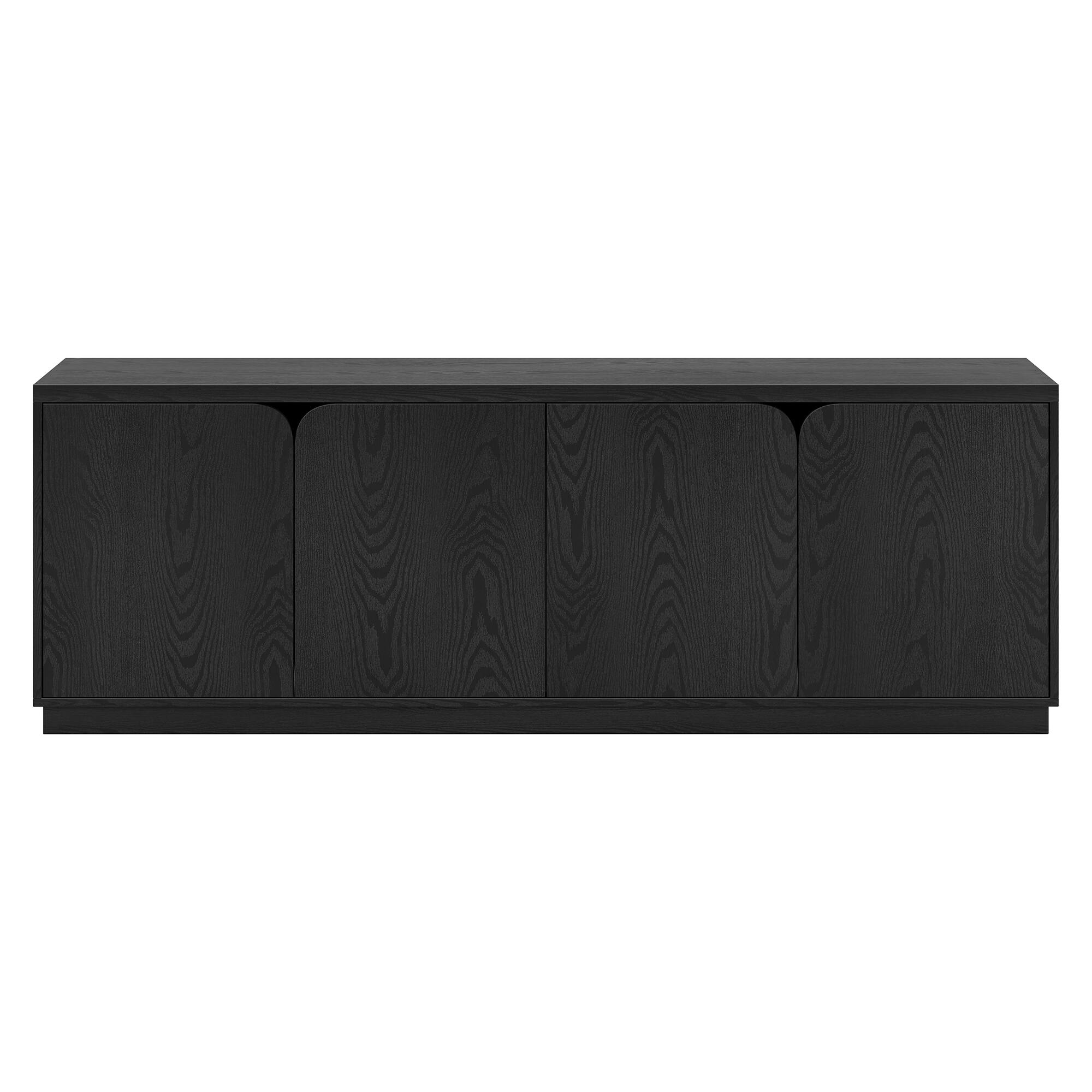 Angle. Hudson&Canal - Fitzroy Rectangular TV Stand for TV's up to 78" in Black Grain - Black Grain.