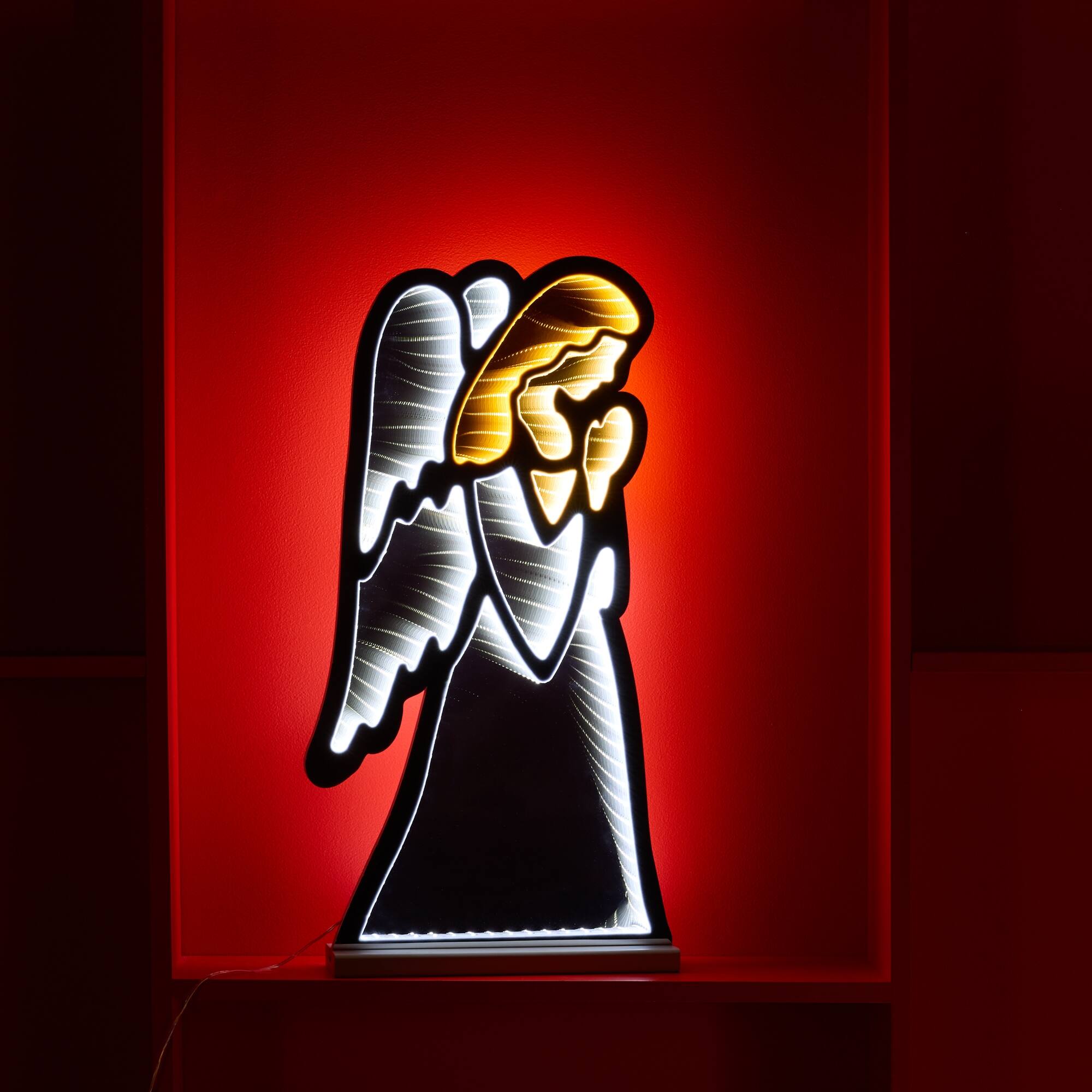 Back. BreeBe - Holiday Angel Ekko Light Display 24.5" - White, Yellow.