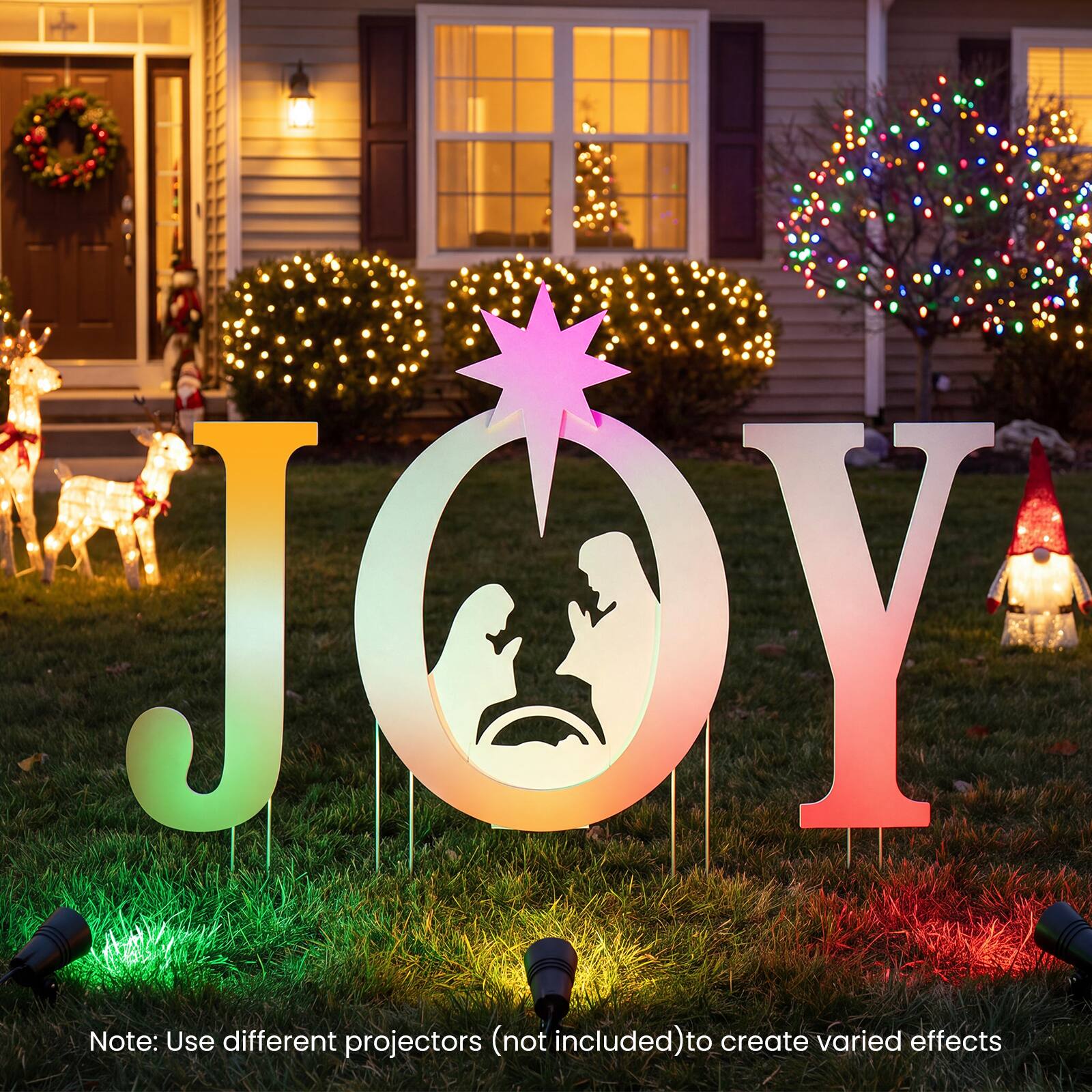 JOY

Note: Use different projectors (not included) to create varied effects