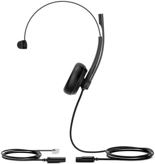 Back. Yealink - Yealink 1308022 YHS34 Mono One Ear Headset with RJ Connection Cable - Black.