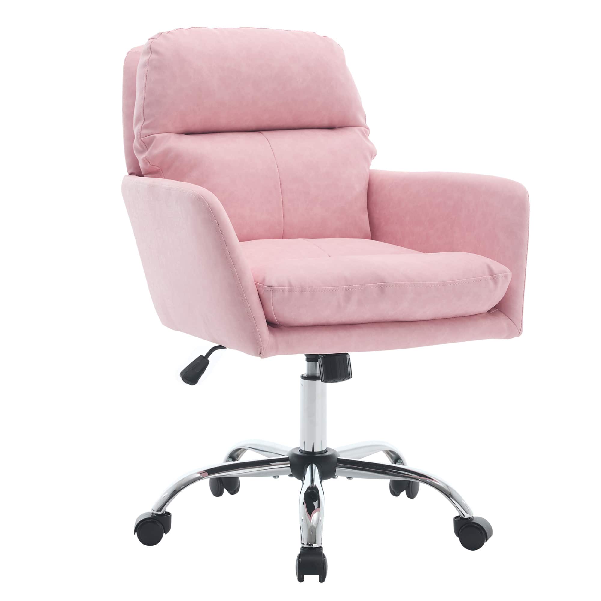 GOODSILO - Ergonomic Executive Office Chair with Adjustable Height and PU Leather Upholstery - Pink