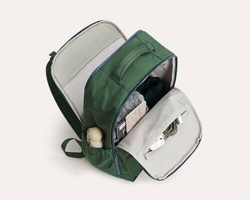 Alt View 2. Bagsmart - Moss 22L Backpack, 180° Full-Opening Work & Commute Daypack with 15.6" Laptop Sleeve for Daily Use - Fern Green.
