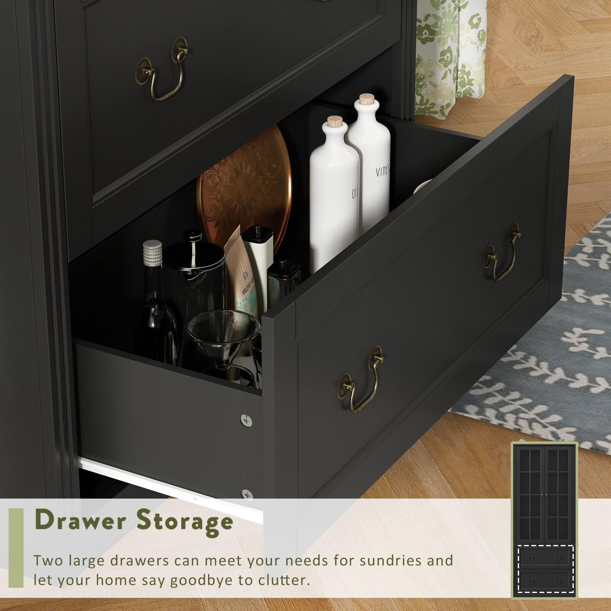 Drawer Storage
Two large drawers can meet your needs for sundries and let your home say goodbye to clutter.