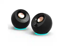 Creative Labs - Creative Pebble Pro Minimalist 2.0 USB-C Speakers with Bluetooth, RGB Lighting - Black