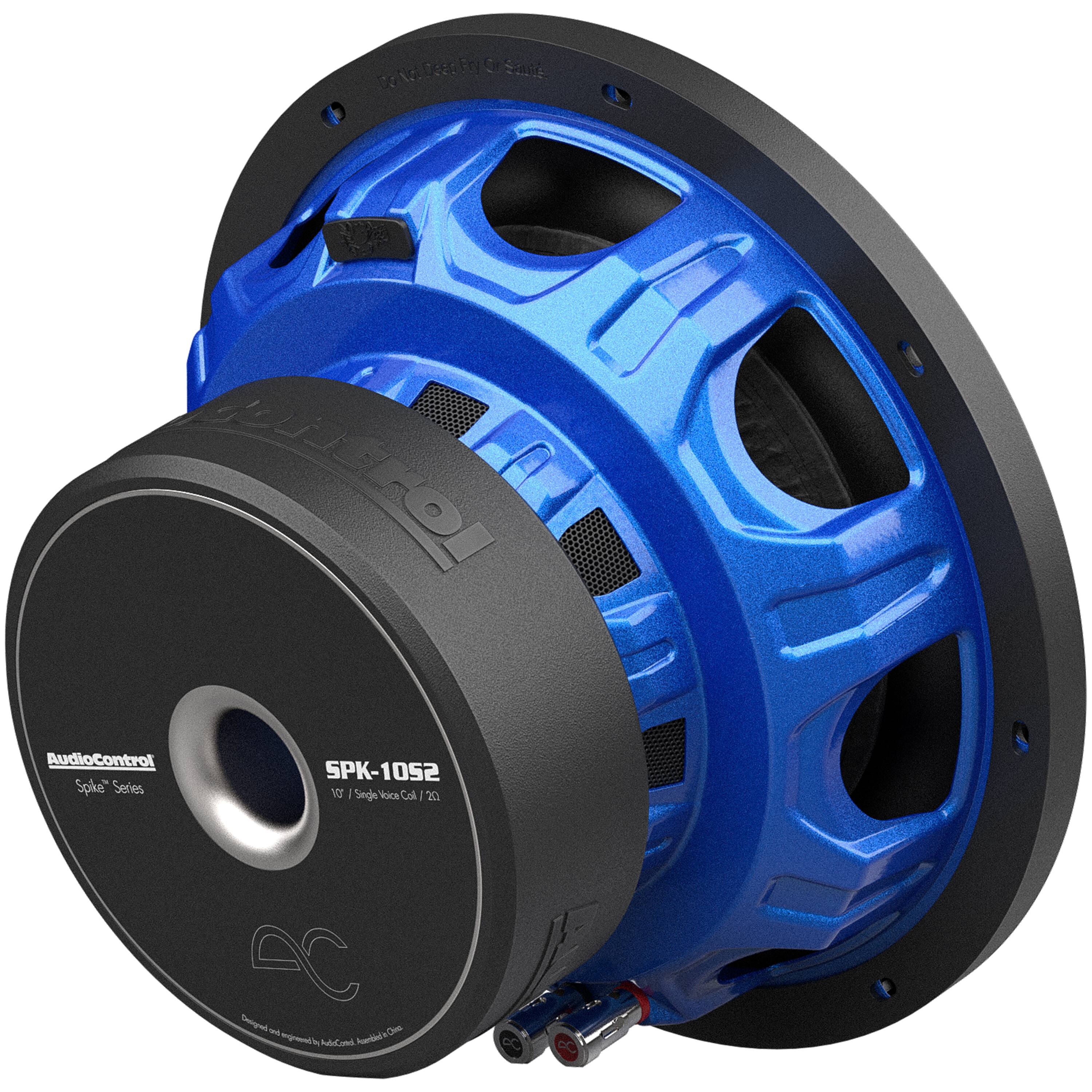 The text on the image reads: "AudioControl Spike" Series SPK-1052 10" subwoofer".