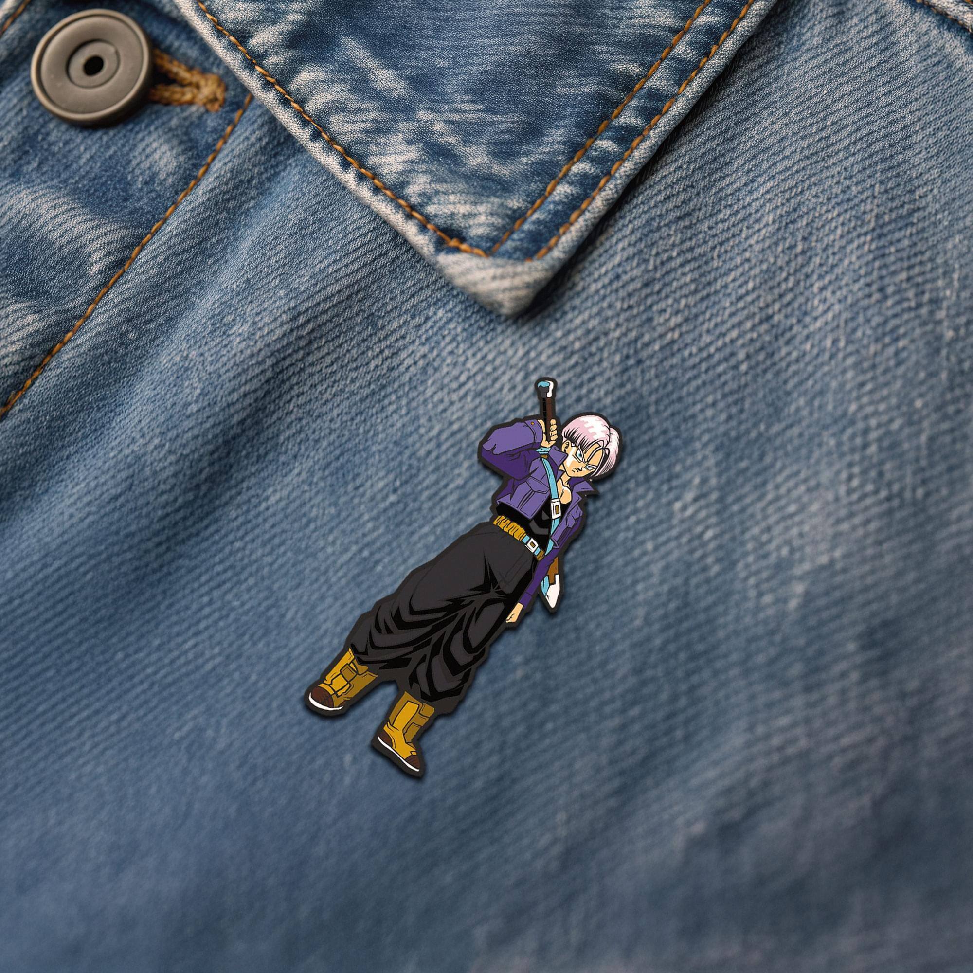 Alt View 3. CMD Collectibles - Dragon Ball Z 3-Inch Collectible Enamel FiGPiN - Trunks - Grey.
