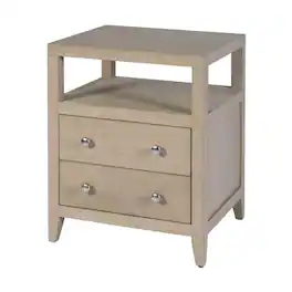 Butler Specialty - Dana 21 in. W Rectangular Wood 2 Drawer Narrow Nightstand with Top Open Shelf - Taupe