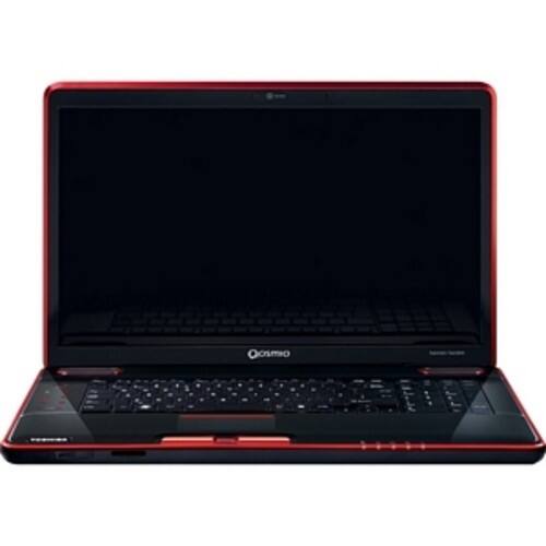 Front Standard. Toshiba - 18.4" Qosmio Notebook - 4 GB Memory - 500 GB Hard Drive - Omega Black.