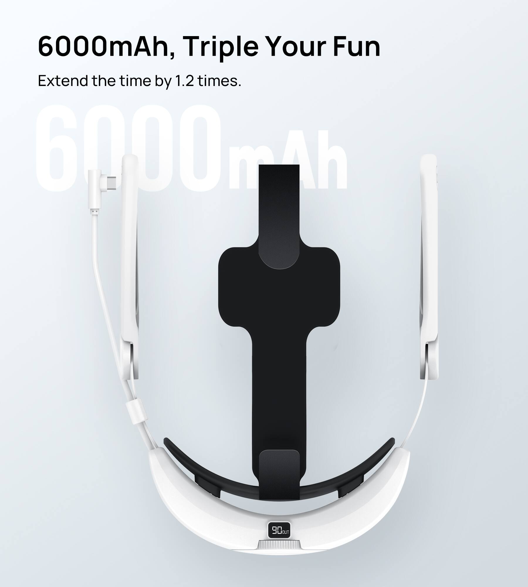 6000mAh, Triple Your Fun  
Extend the time by 1.2 times.