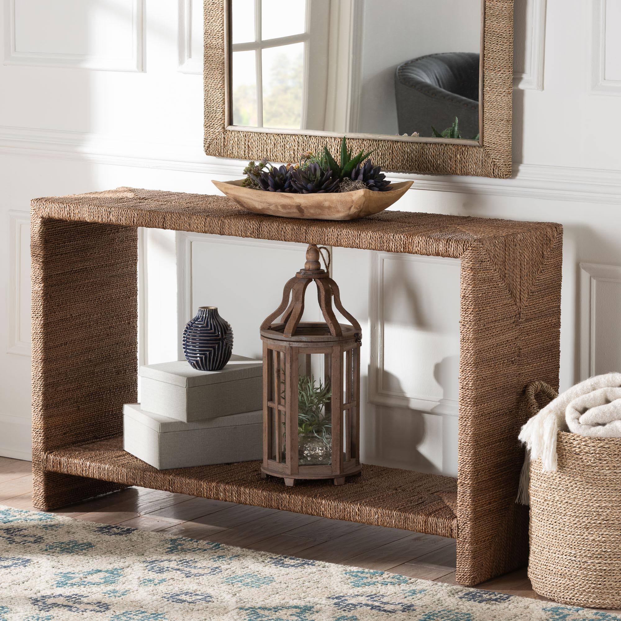 Alt View 2. bali & pari - Liza Bohemian Seagrass Console Table - Natural Seagrass.