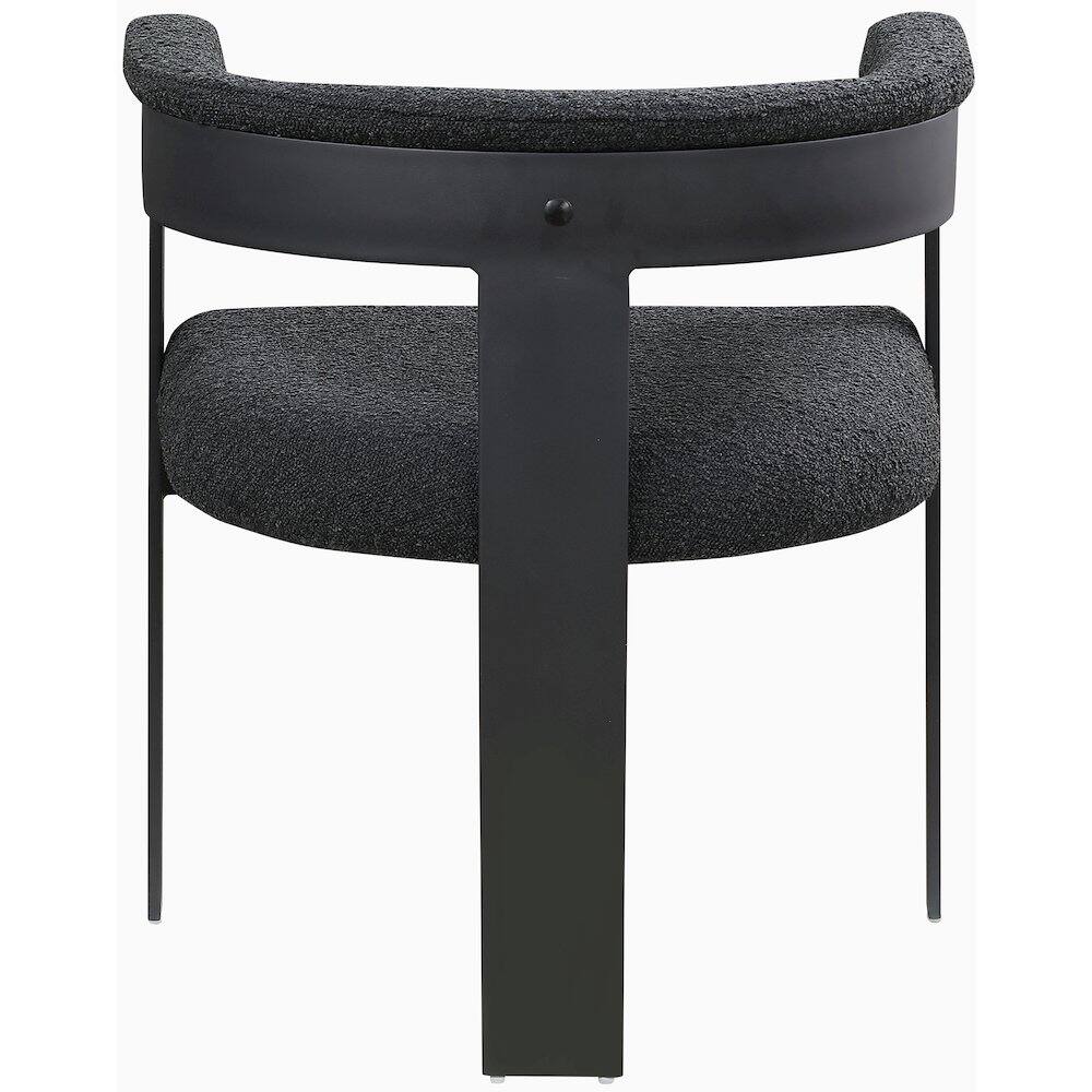 Alt View 1. Meridian Furniture - Romeo Black Boucle Fabric Dining Chair, Set of 2 - Black.
