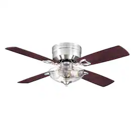 Westinghouse - Hadley 42 in. Brushed Nickel Brown LED Indoor Ceiling Fan
