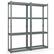 Front. Costway - Costway 2 PCS 4-Tier Metal Shelving Unit Heavy Duty Wire Storage Rack with Anti-slip Foot Pads - Gray.