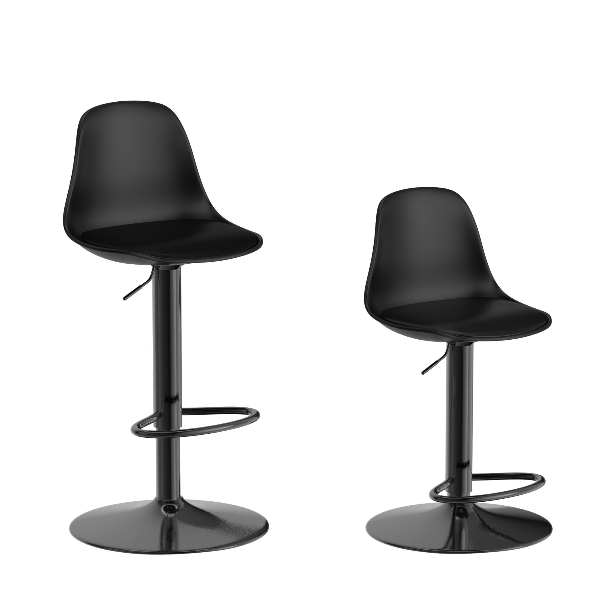 Alt View 2. FlexiSpot - BS1B Adjustable Height Swivel Counter Stool - Black.