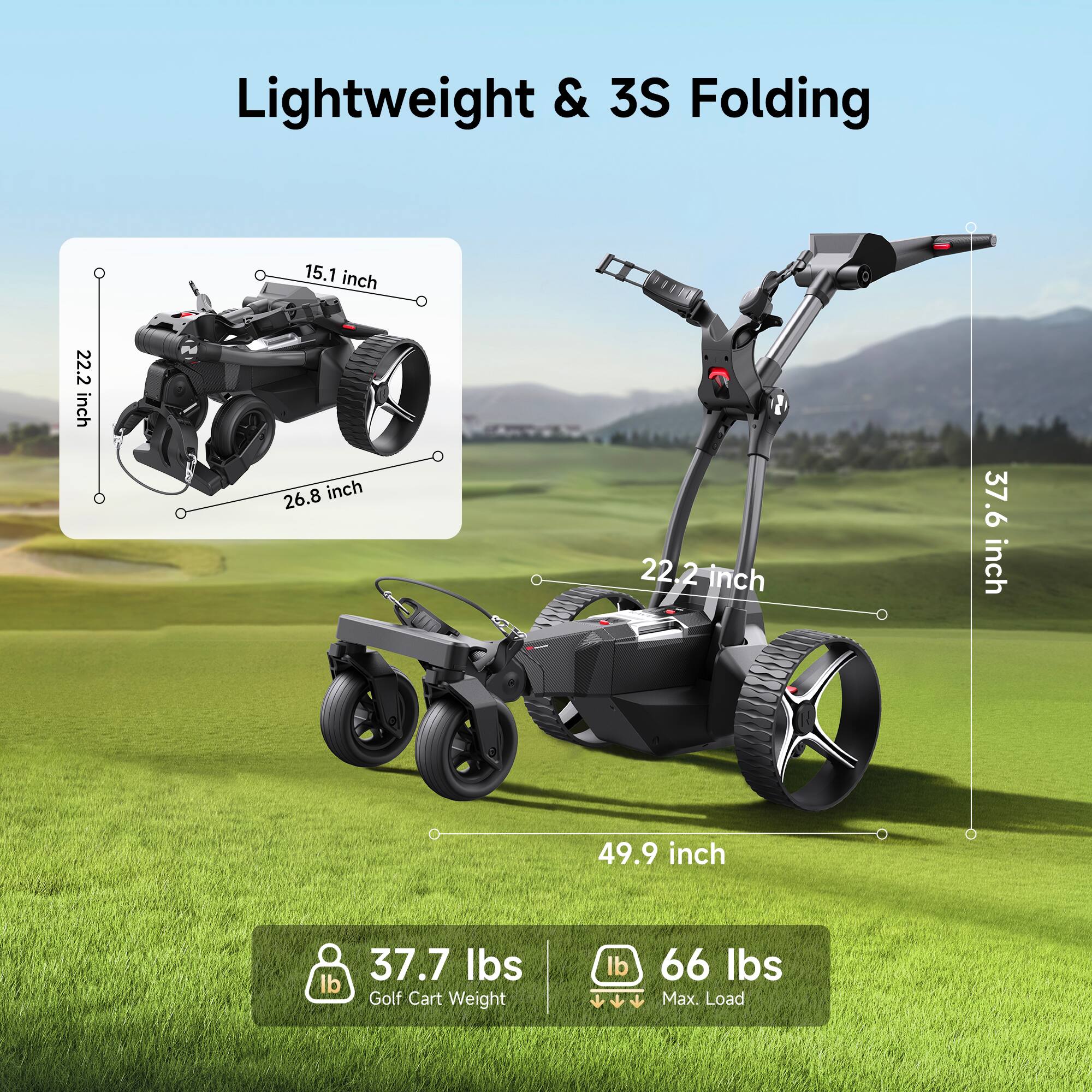 NAVEE Birdie 3X Electric Golf Cart with Follow Me, 36 Hole Max
