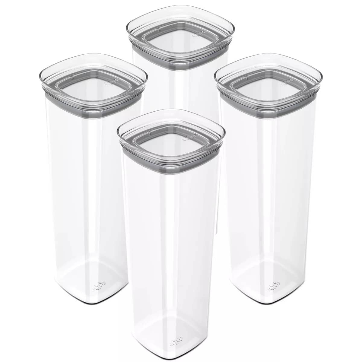 OU - Airtight Food Storage Container 8pc (set of 4) Pantry Organizer with Leak Proof Lid, BPA Free - Clear