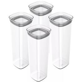 OU - Airtight Food Storage Container 8pc (set of 4) Pantry Organizer with Leak Proof Lid, BPA Free - Clear
