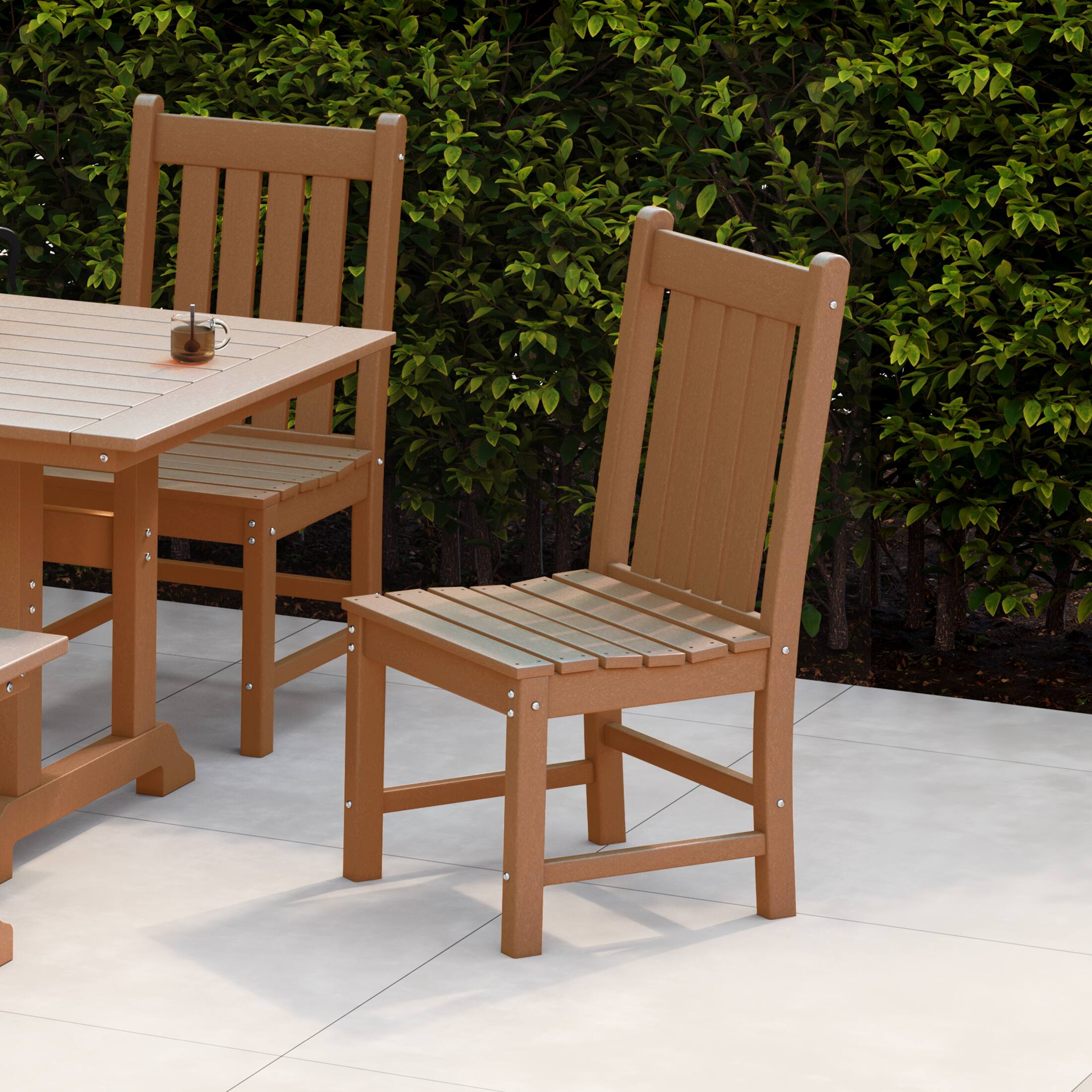 Angle. WestinTrends - WestinTrends Malibu Outdoor Patio Dining Chair - Teak.