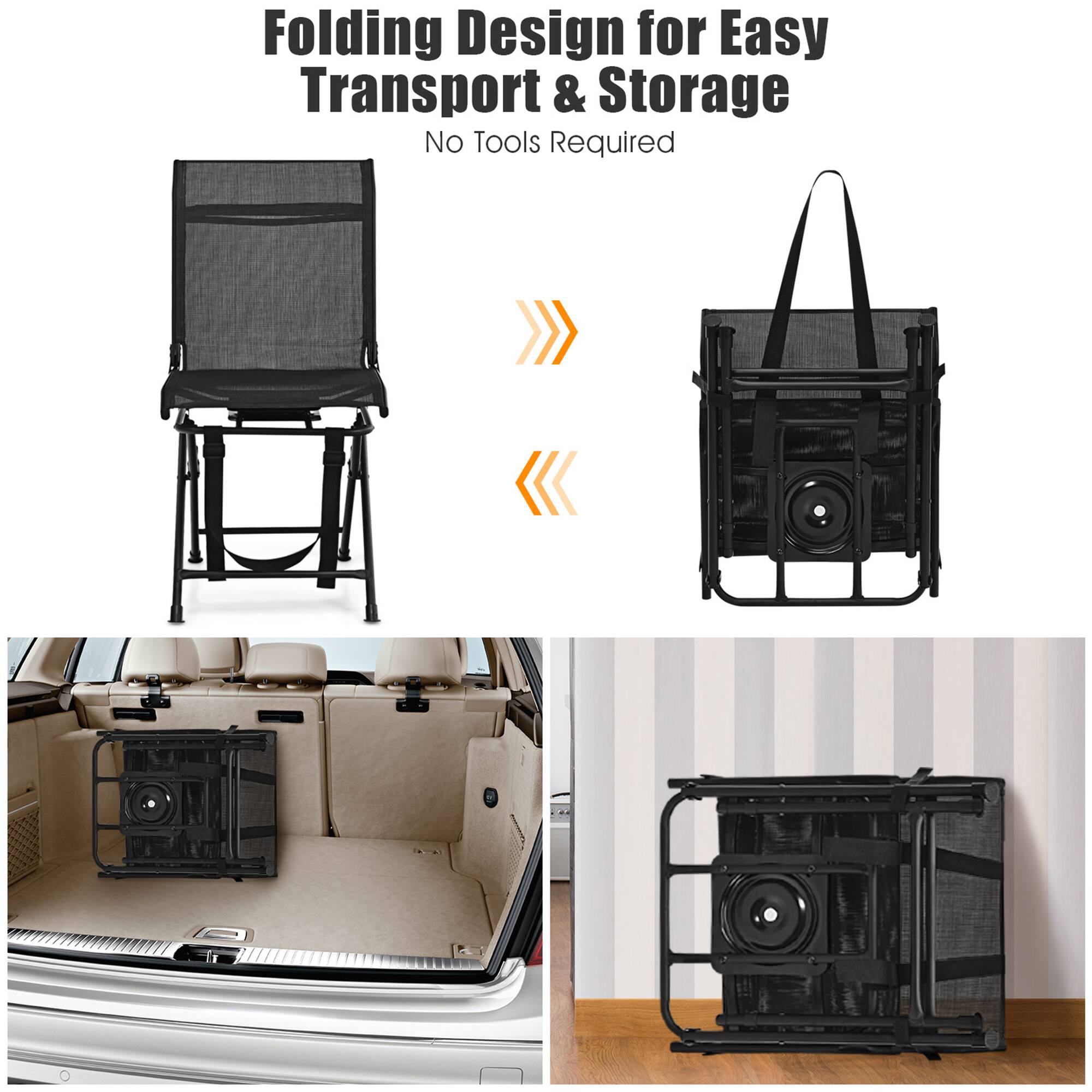 Folding Design for Easy Transport & Storage  
No Tools Required