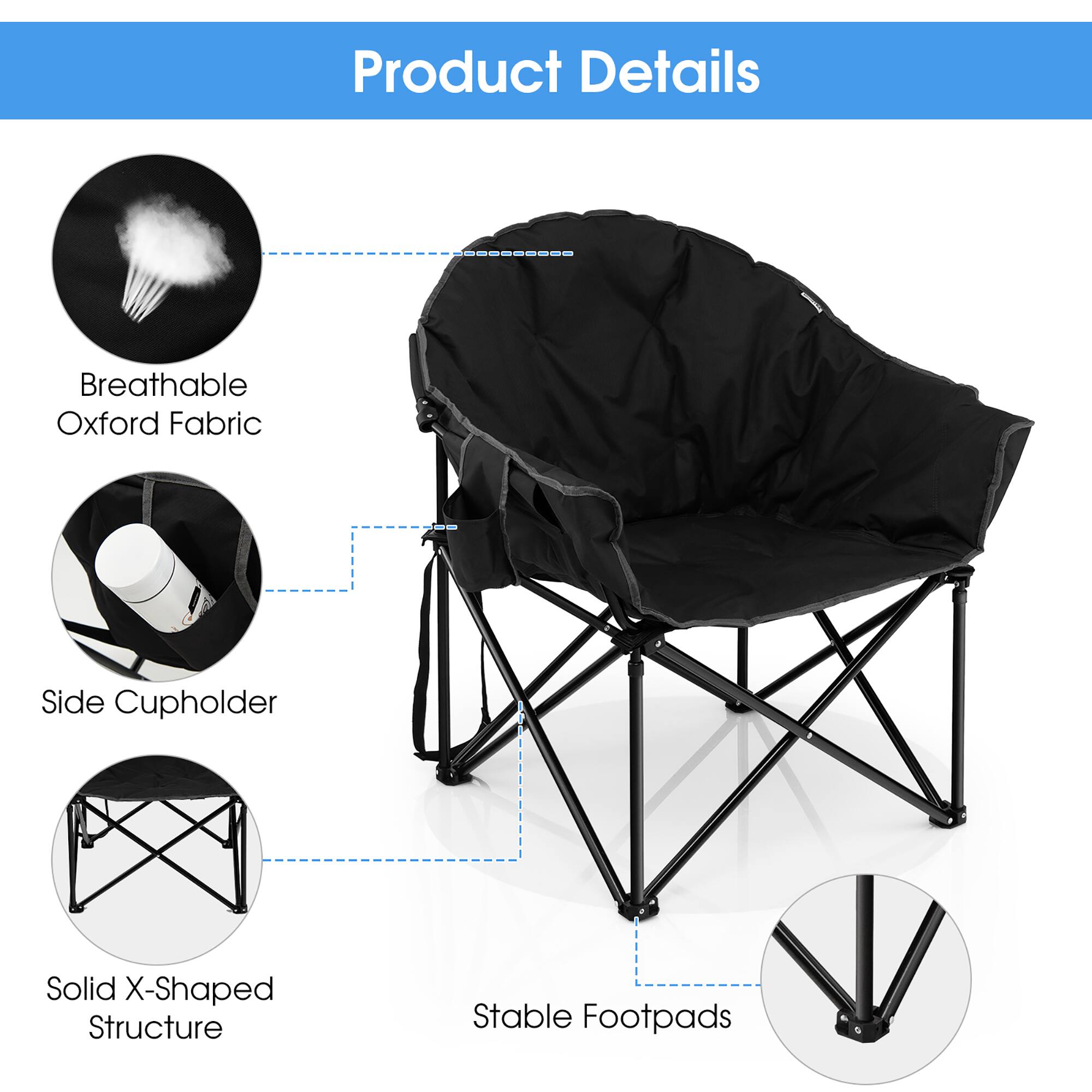 Product Details: Breathable Oxford Fabric, Side Cupholder, Solid X-Shaped Structure, Stable Footpads.