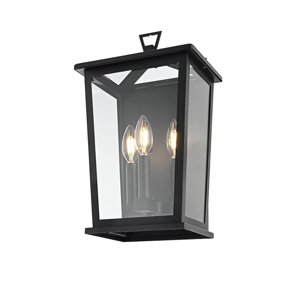 Back. Elegant Lighting - Richmond 7 inch Outdoor Pendant in Black - Black.