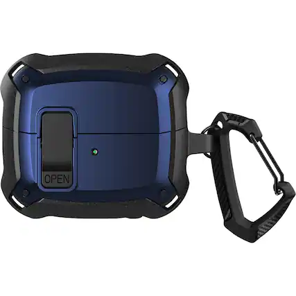 Front. SaharaCase - Raider Series Heavy Duty Case for Samsung Galaxy Buds3, Buds3 Pro and Buds3 FE Headphones - Midnight Blue.