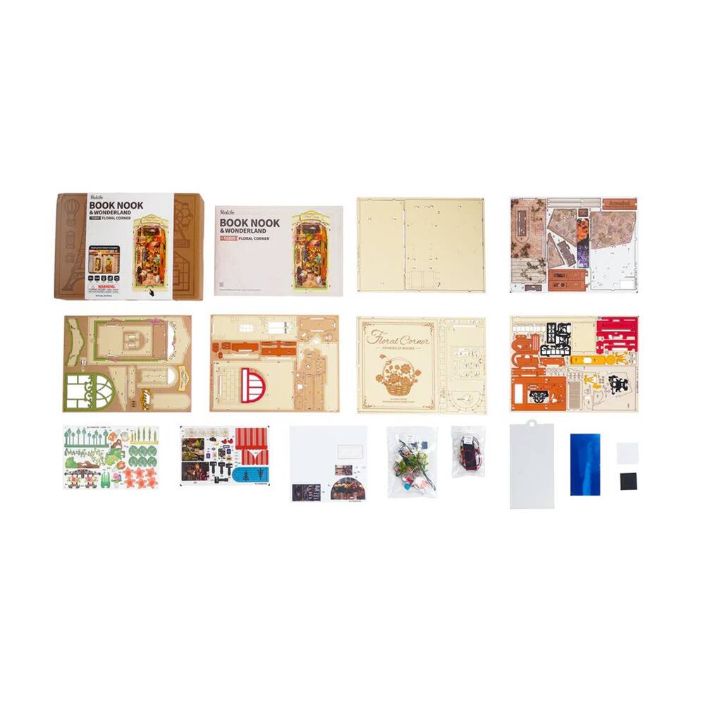 Alt View 3. 3D Puzzle - DIY 3D Book Nook Kit - Floral Corner 164pcs.