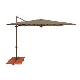 Mondawe - 8.6' Square Cantilever Patio Umbrella Bronze Frame with Cross Bar Stand - Taupe