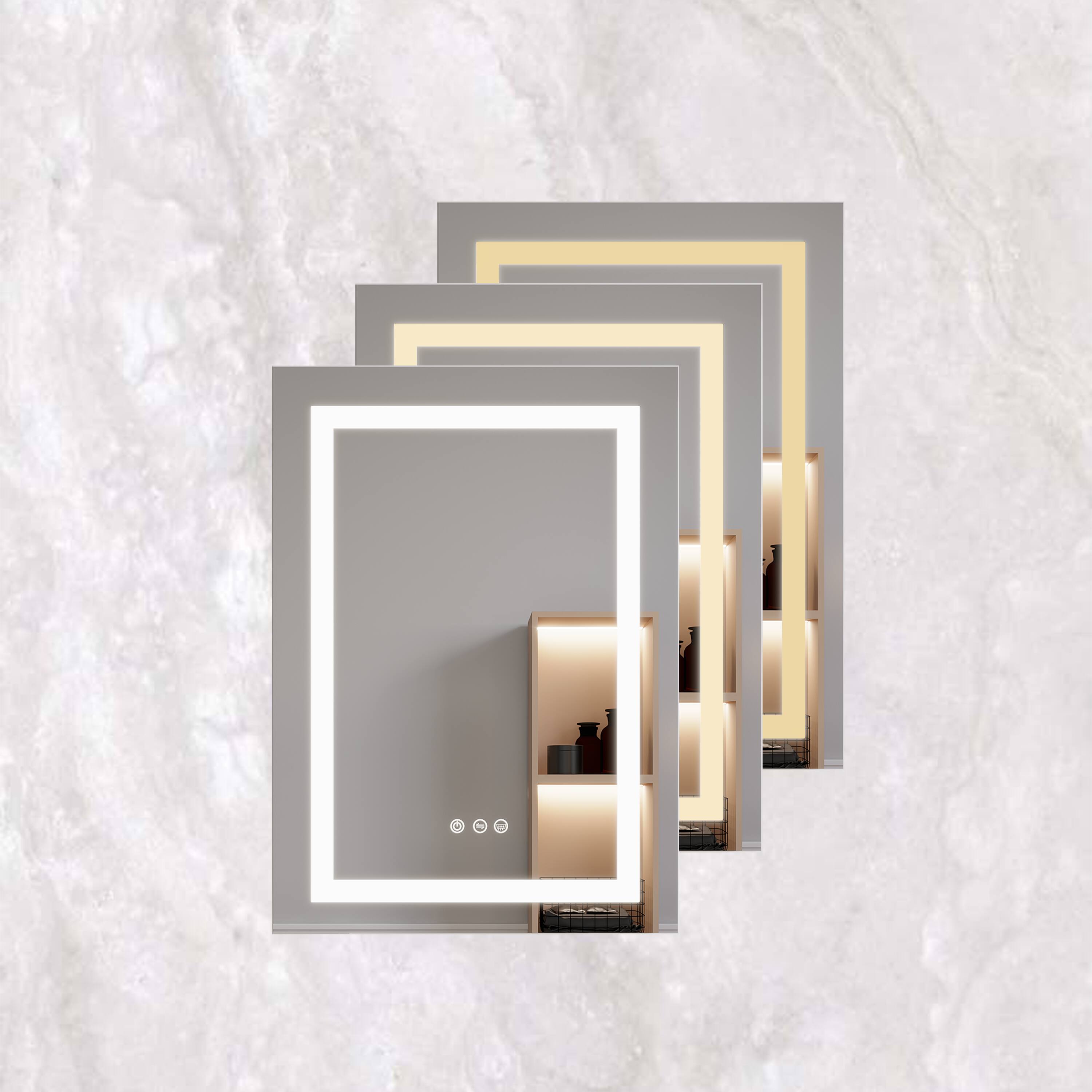 Alt View 2. Boyel Living - 26x20 Inch Bathroom Medicine Cabinet with LED Mirror Single Door Right Open Anti Fog Waterproof - Silver.