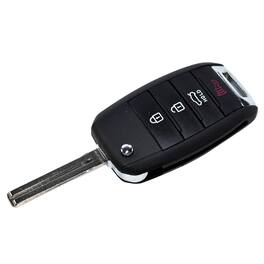 HQRP - Flip Key Fob Shell Case w/ 4 Buttons, Uncut Blade, for Kia Sorento Soul Optima Sportage 2013-2016 - Black