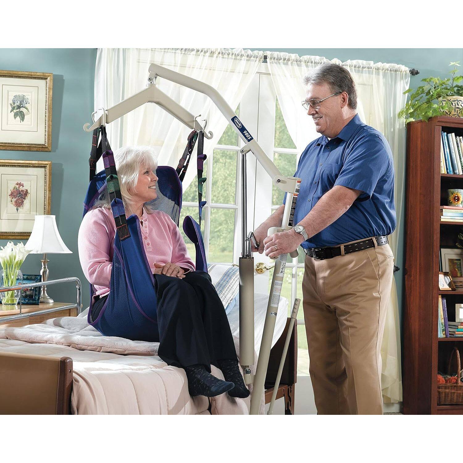 Alt View 4. Invacare - Reliant Full Body Sling for Patient Lifts, Mesh Fabric, Medium Size (R110) - Blue.