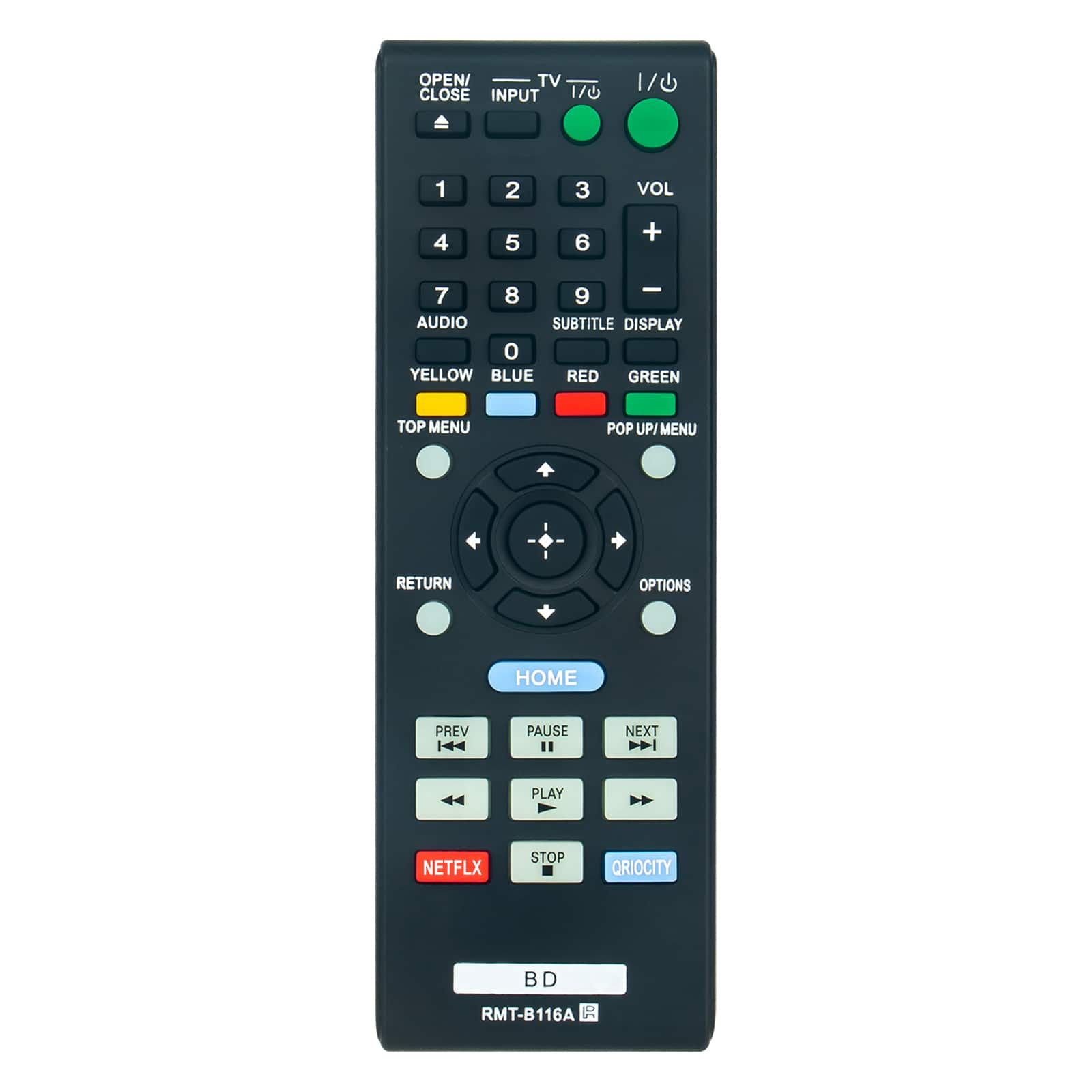 VINABTY - New RMT-B116A Replaced Remote Fits for Sony DVD Blu-Ray Disc Player BDP-BX58 BDP-BX38 BDP-S280 BDPBX58 BDPBX38 BDPS280 - Black