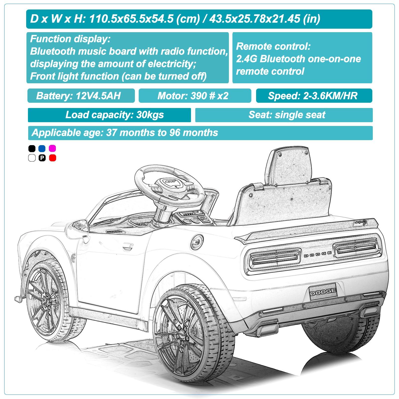 Alt View 4. Qeetex - 12V Ride On Car Battery Powered Electric Vehicles with Remote Control - White.